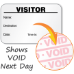 Full-Expiring Visitor Badge with Name, Destination