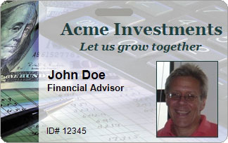 Financial ID Card Sample